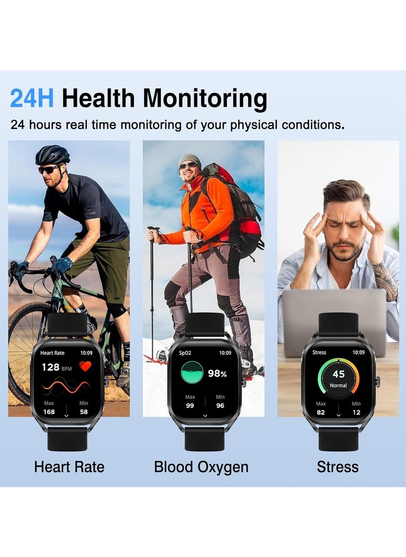 Smart Watch Men Women Bluetooth Call Z10 Pro Amoled Display Touch Screen Fitness Tracker,  Heart Rate Blood Oxygen Sleep Monitor, Activity Tracker Waterproof 1 ATM for Android and IOS Phones 7 Days Battery