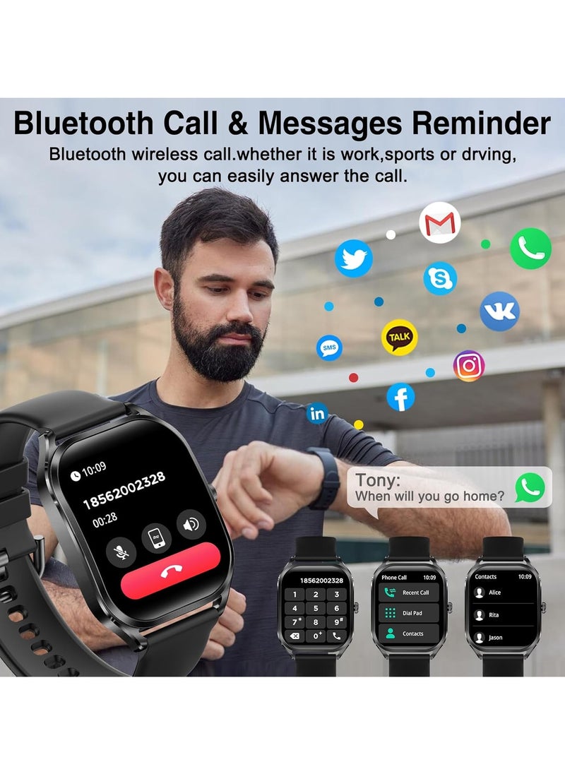 Smart Watch Men Women Bluetooth Call Z10 Pro Amoled Display Touch Screen Fitness Tracker,  Heart Rate Blood Oxygen Sleep Monitor, Activity Tracker Waterproof 1 ATM for Android and IOS Phones 7 Days Battery
