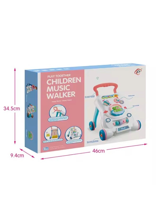 Children Music Walker - Interactive Baby Learning Toy with Music, Lights & Activities, 6+ Months, Push Walker for Early Steps Development, Fun & Educational, Sturdy Design for Toddlers