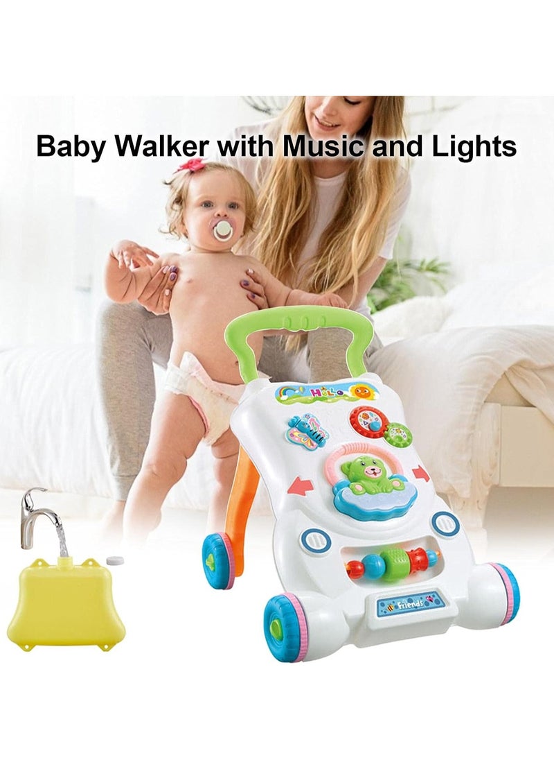 Children Music Walker - Interactive Baby Learning Toy with Music, Lights & Activities, 6+ Months, Push Walker for Early Steps Development, Fun & Educational, Sturdy Design for Toddlers
