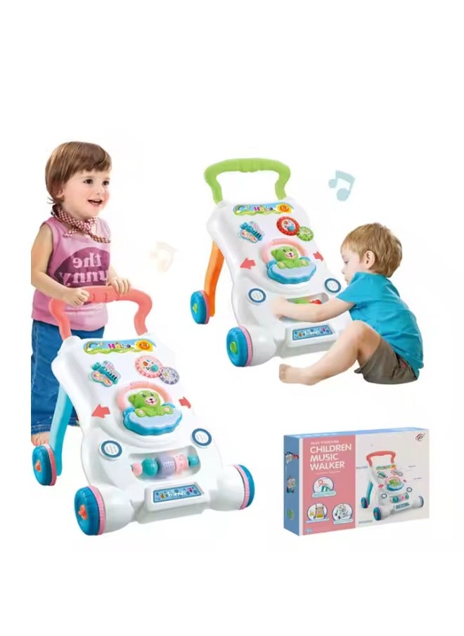 Children Music Walker - Interactive Baby Learning Toy with Music, Lights & Activities, 6+ Months, Push Walker for Early Steps Development, Fun & Educational, Sturdy Design for Toddlers
