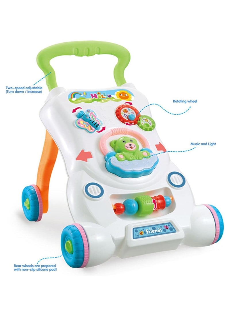 Children Music Walker - Interactive Baby Learning Toy with Music, Lights & Activities, 6+ Months, Push Walker for Early Steps Development, Fun & Educational, Sturdy Design for Toddlers