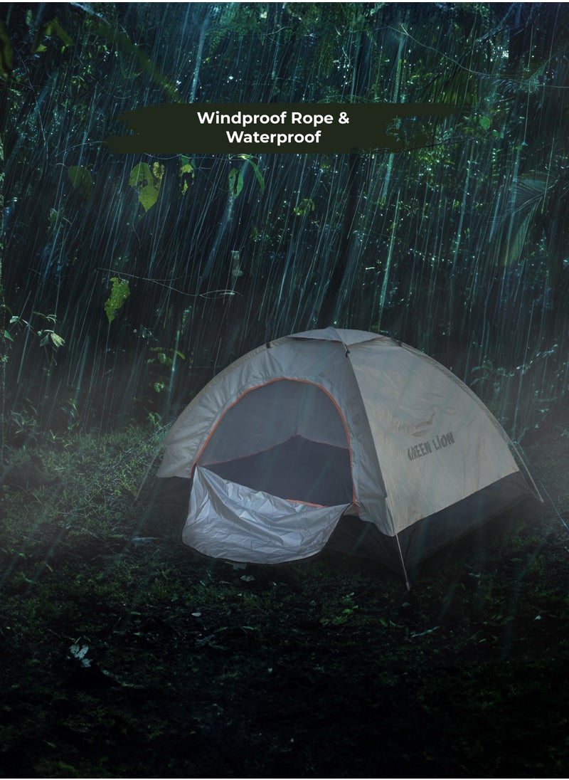 GT3-PLUS Camping Tent / 15 Sec Instant Setup / 3 Person Capacity / 32.4 FT² Floor Area / Ventilated Mesh / Windproof Rope / UV Protection / Lightweight / Large Space / Camping Friendly / Pop-Up Design - Beige