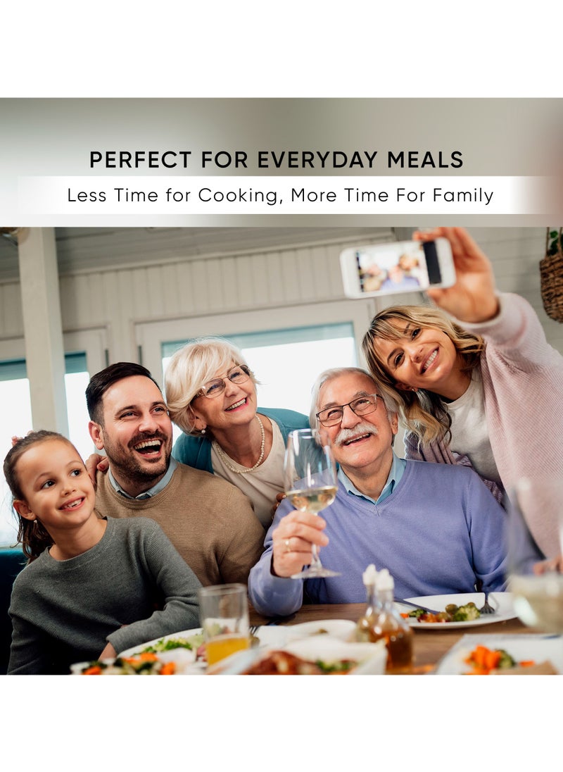 ROKO 3D Digital Air Fryer – 8-in-1 Multi-Function Kitchen Appliance | Air Fry, Bake, Roast & More | Oil-Free Cooking for Healthy Meals | User-Friendly Digital Controls, Preset Cooking Modes, Adjustable Timer | Easy to Clean Nonstick Basket | Modern Black Matte Look