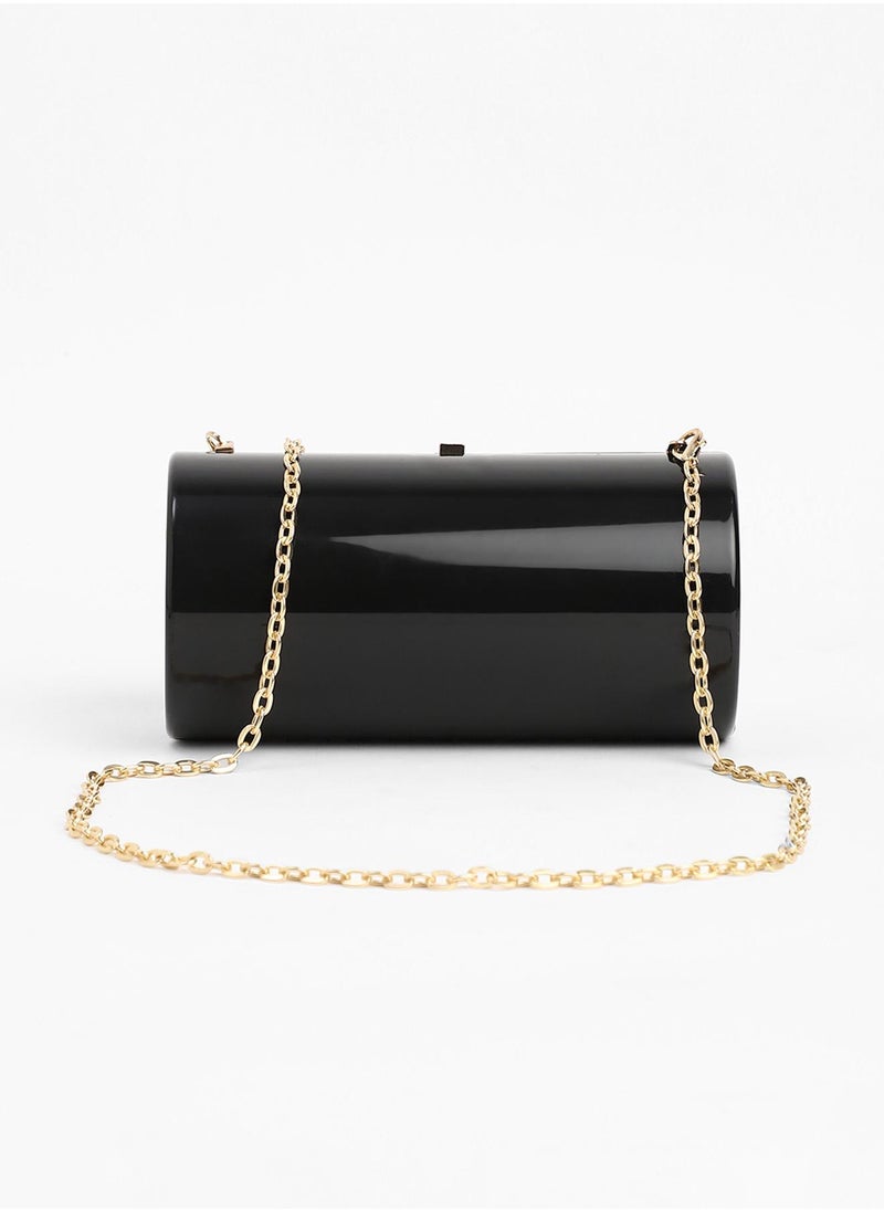 The Columner Clutch Bag - Onyx Black