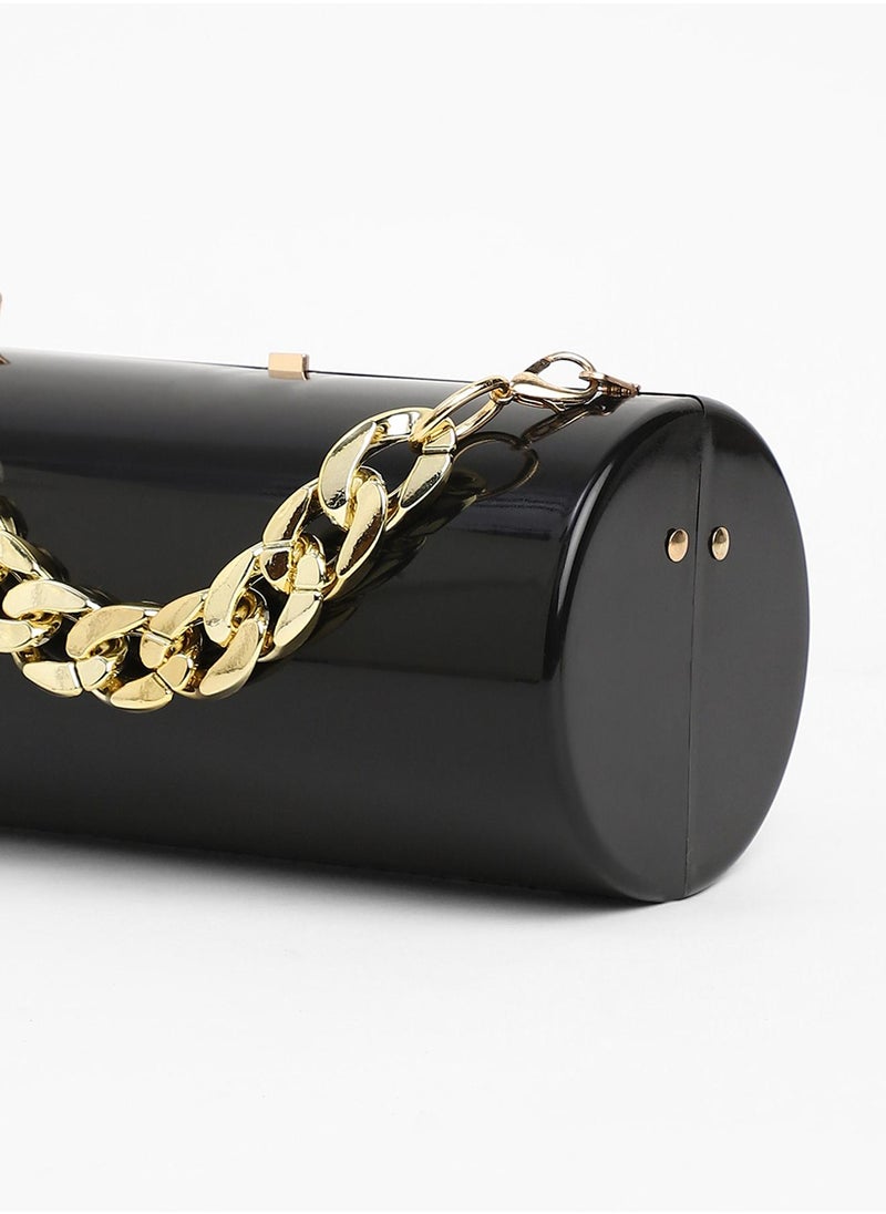 The Columner Clutch Bag - Onyx Black