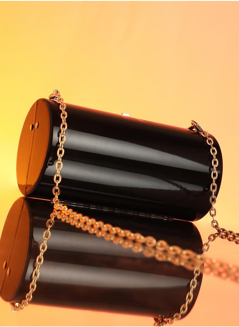 The Columner Clutch Bag - Onyx Black