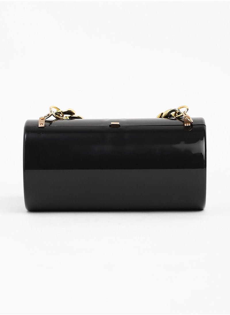 The Columner Clutch Bag - Onyx Black