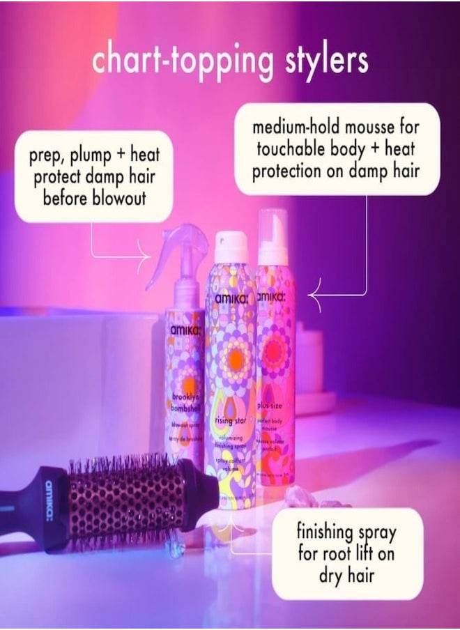 AMIKA Rising Star Volumizing Finishing Spray 60ml - Lightweight, Long-Lasting Volume and Texture Spray for All Hair Types