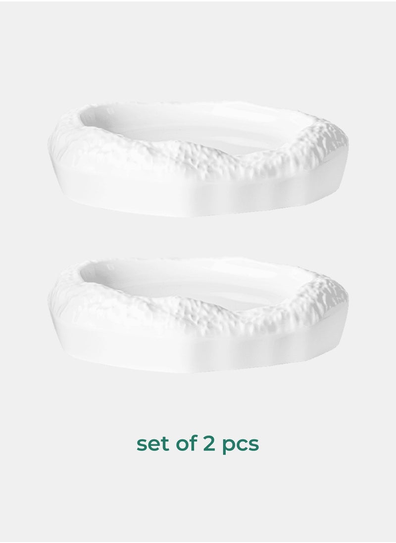 Set of 2 Melamine Stone Dinner Plate Luna Baci Milano 25,4x19x6 cm