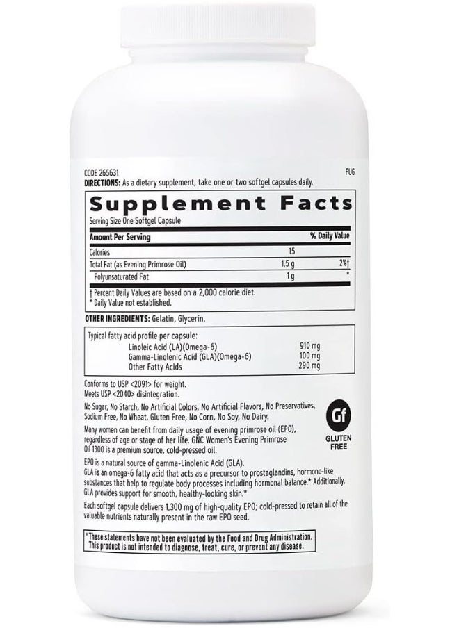 Women'S Evening Primrose Oil 1300Mg 180 Softgels