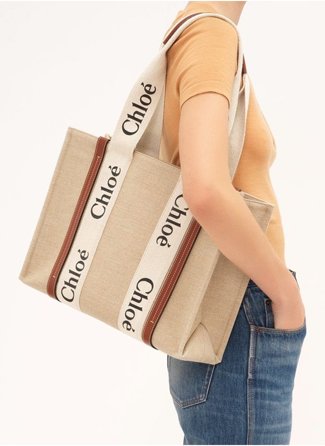 Large linen handbag