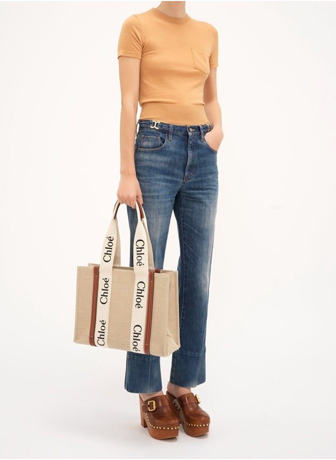 Large linen handbag