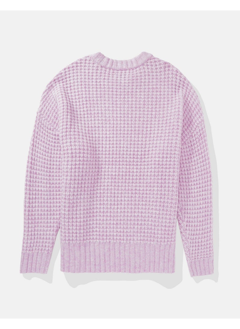 Oversized Waffle Crew Neck Sweater