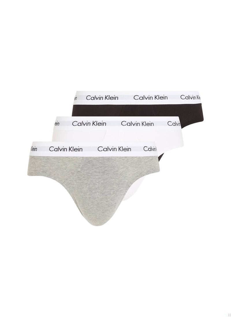 Calvin Klein Men's Briefs - 3 Piece Set - Underwear - Cotton , Black, White, Grey