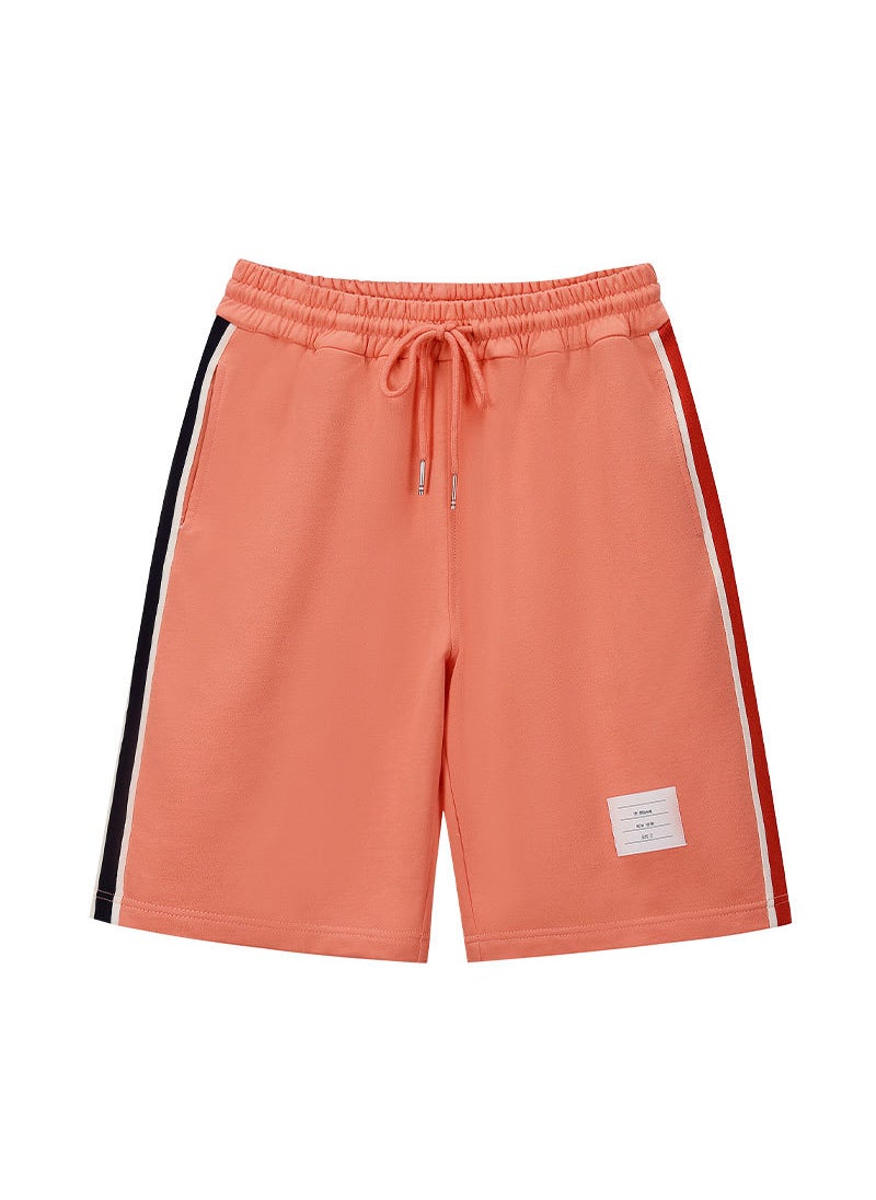 TB BROWIN Red White Blue Striped Shorts Unisex Cotton Light gray