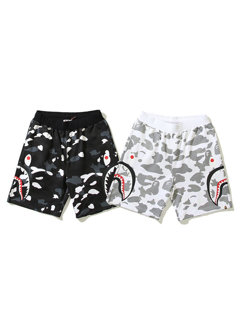 2023 Summer Japanese Trendy Camo Print Shorts for Men White