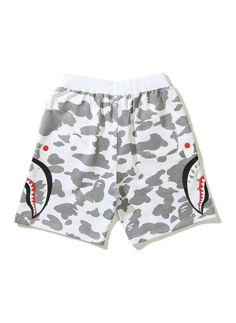 2023 Summer Japanese Trendy Camo Print Shorts for Men White