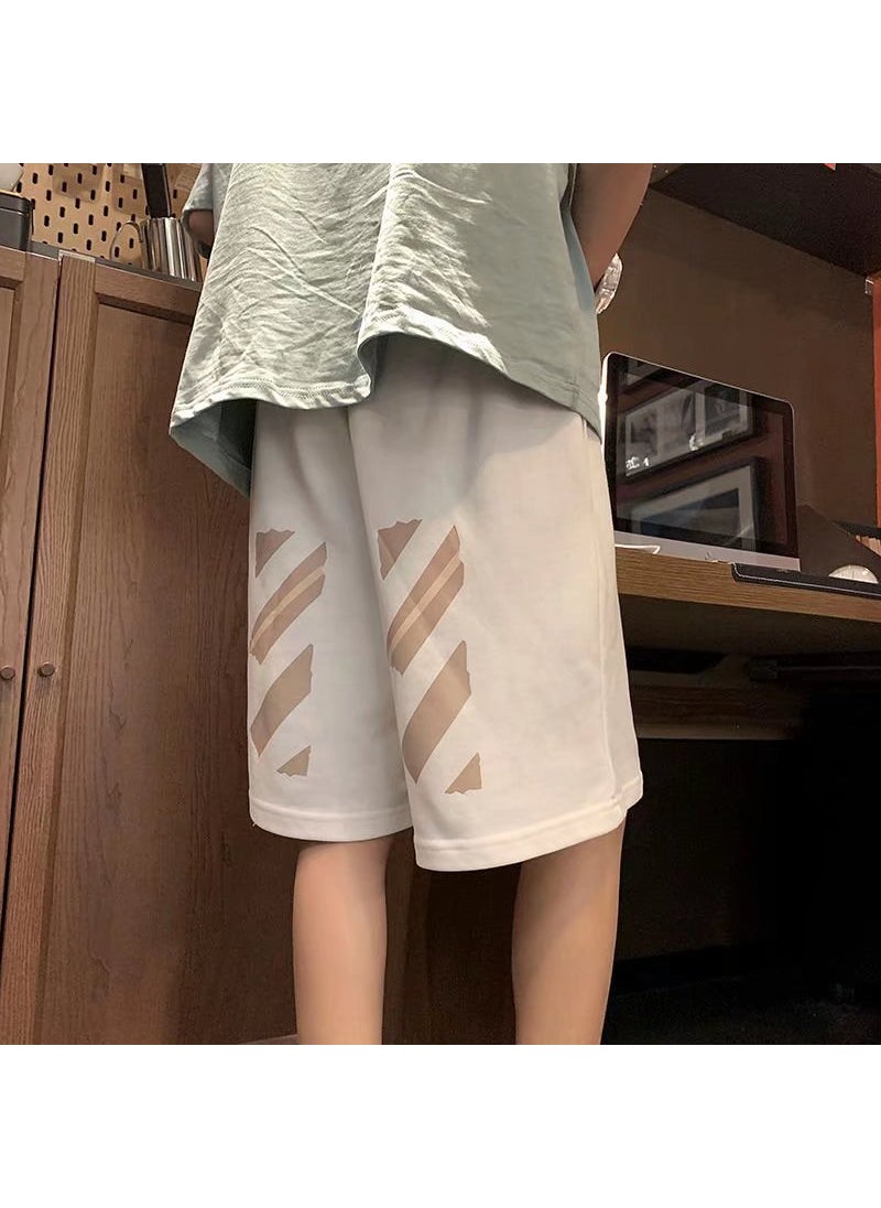 1 x 5 pcs Mens Casual Shorts Loose Fit Summer Mid Pants Grey