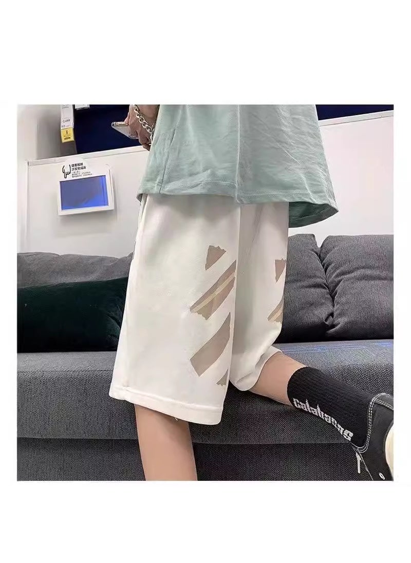 1 x 5 pcs Mens Casual Shorts Loose Fit Summer Mid Pants Black