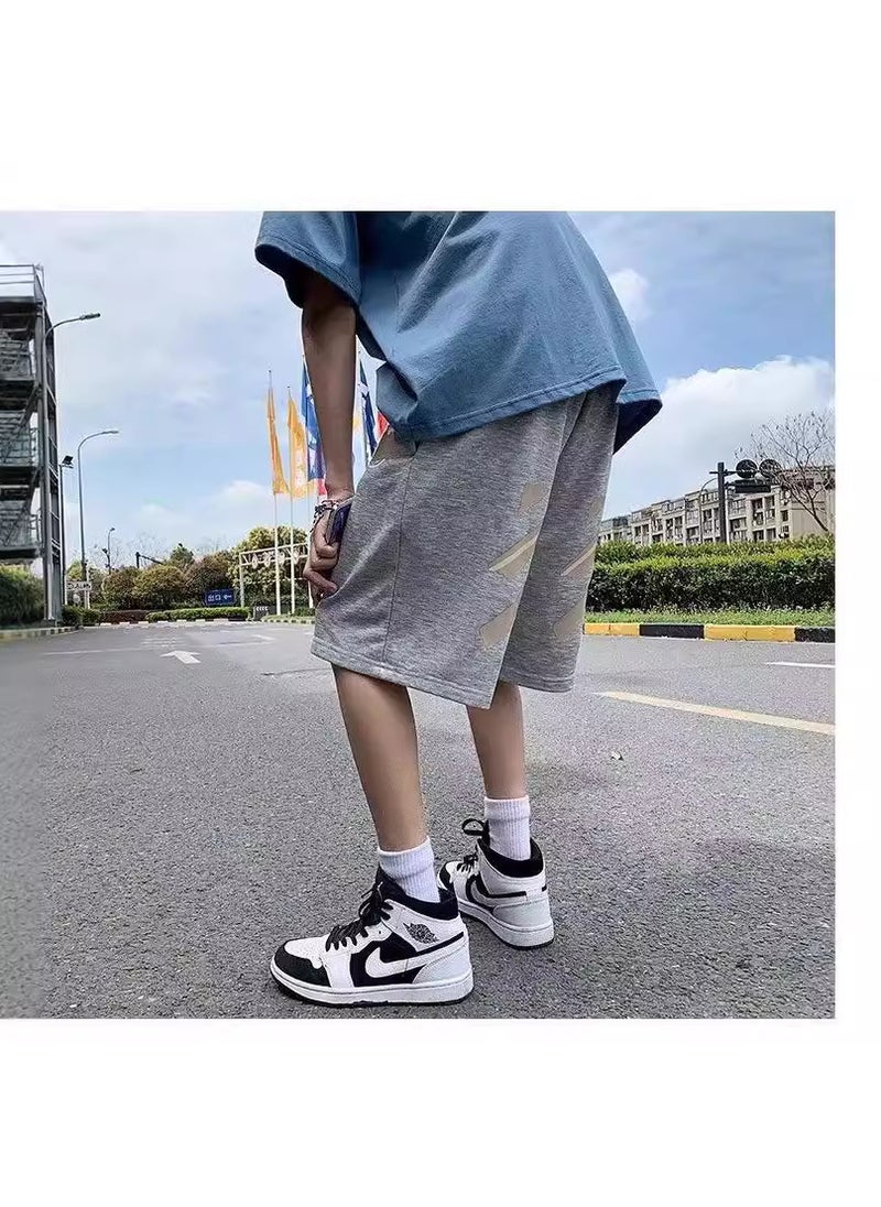 1 x 5 pcs Mens Casual Shorts Loose Fit Summer Mid Pants Apricot