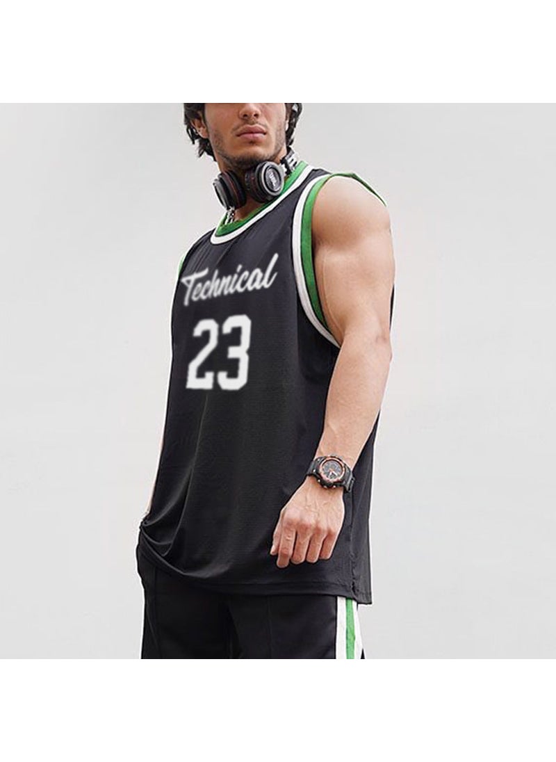 Summer Mens Mesh Tank Top Breathable Sleeveless Sports Vest Grey