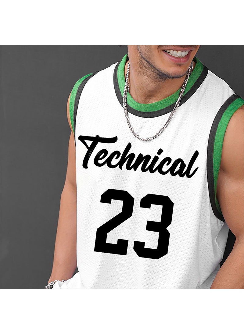 Summer Mens Mesh Tank Top Breathable Sleeveless Sports Vest Grey