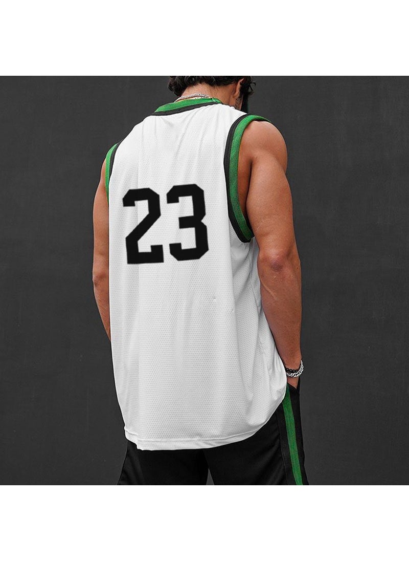 Summer Mens Mesh Tank Top Breathable Sleeveless Sports Vest Red