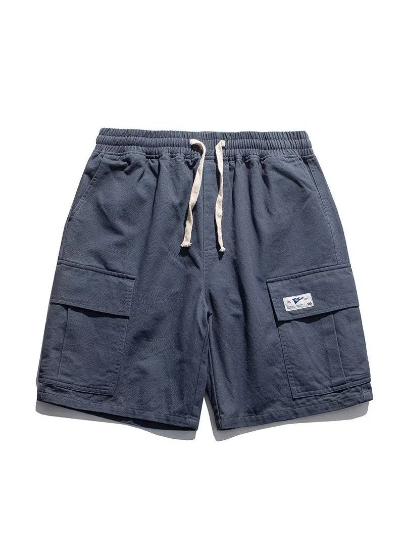 Summer Loose Cargo Shorts Mens Multi-Pocket Black
