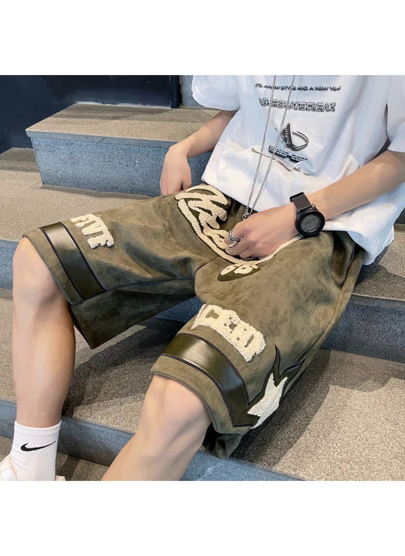 Heavyweight American Vibe Casual Embroidered Shorts Black