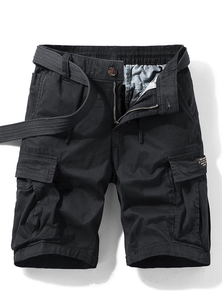 New Retro Japanese Mens Multi-Pocket Cargo Shorts Army Green