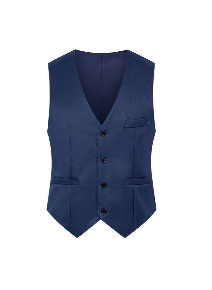 Large Size Mens Suit Vest Iron-Free Korean Style Slim Fit Shoulder Pad Decorative Button Polyester Blend Casual Vest 22