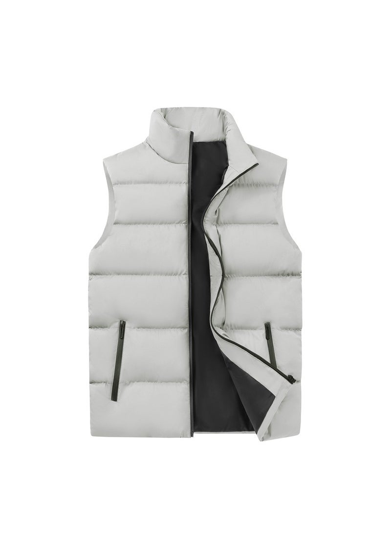 New Mens Winter Puffer Vest Casual Loose Plus Size Wine red