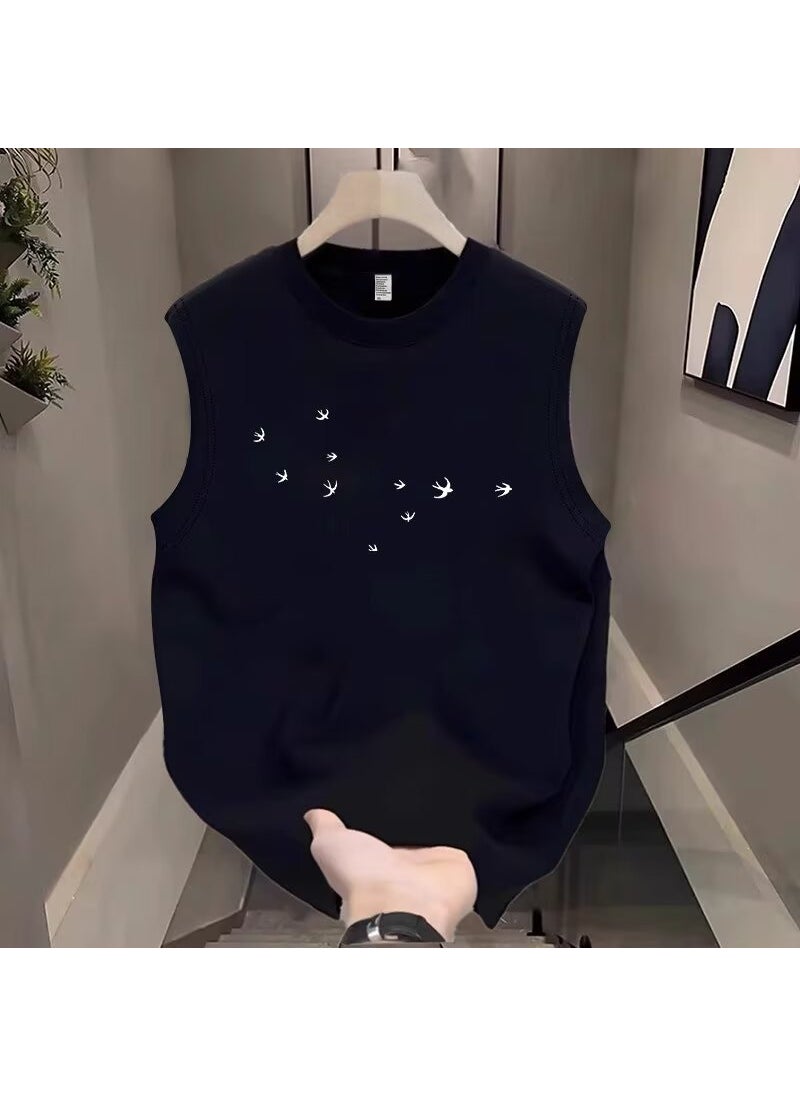 Mens Cotton Tank Tops Summer 2024 Sleeveless Loose Tee White