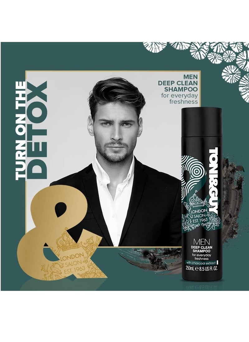 Toni & Guy Deep Clean Shampoo (250mL) | Purifying and Refreshing Formula For Oily Hair | Pollutants and Product Buildup Removal from Hair