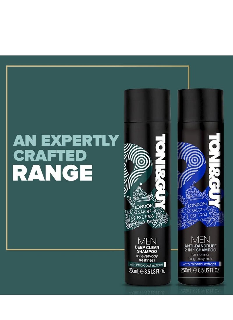 Toni & Guy Deep Clean Shampoo (250mL) | Purifying and Refreshing Formula For Oily Hair | Pollutants and Product Buildup Removal from Hair