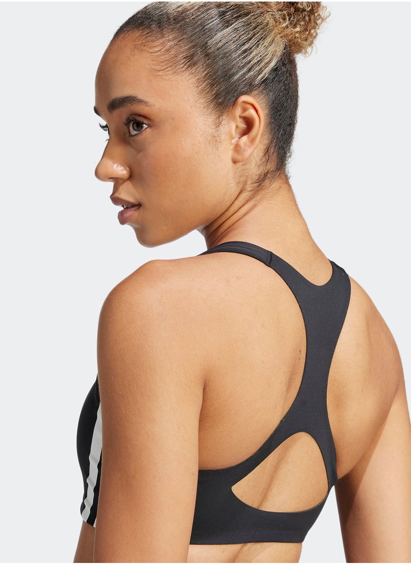 Powerreact Train Medium-Support 3 Stripes Bra