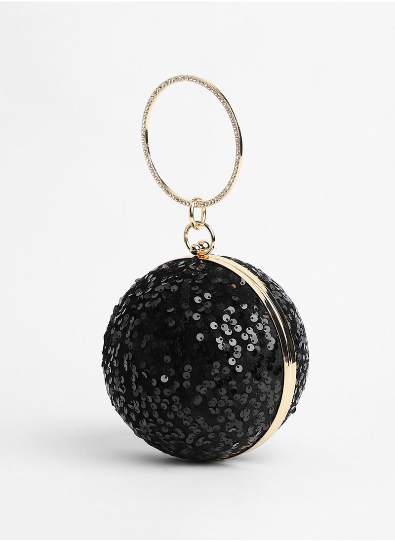 The Discotheque Clutch Bag - Onyx Black