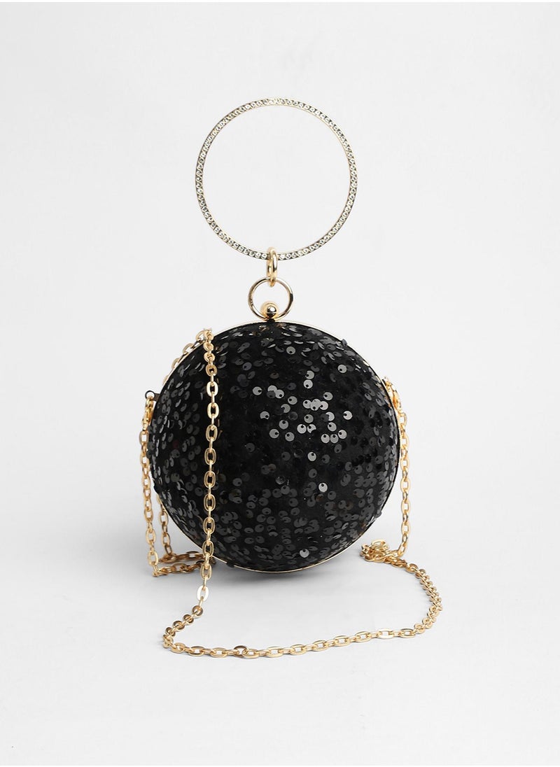 The Discotheque Clutch Bag - Onyx Black