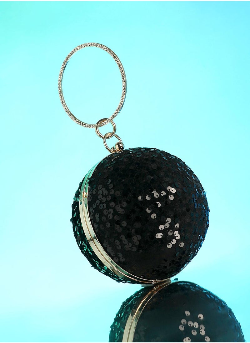 The Discotheque Clutch Bag - Onyx Black