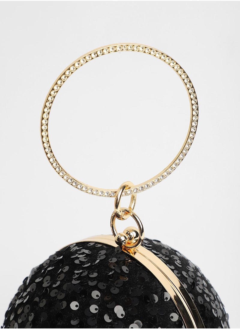The Discotheque Clutch Bag - Onyx Black