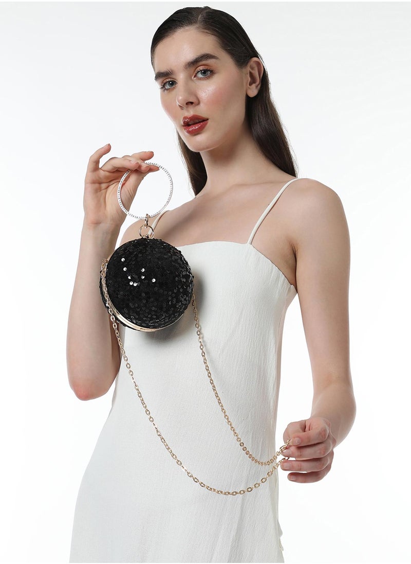 The Discotheque Clutch Bag - Onyx Black