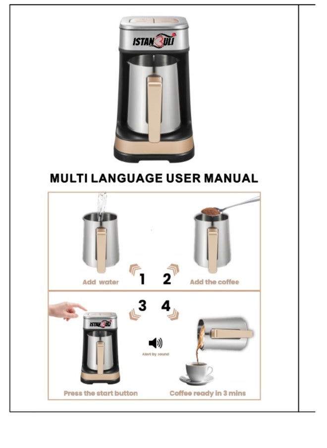 istanbuli premium stainless steel turkish coffee maker 700w with dual brewing modes – variable frequency & low heat brewing