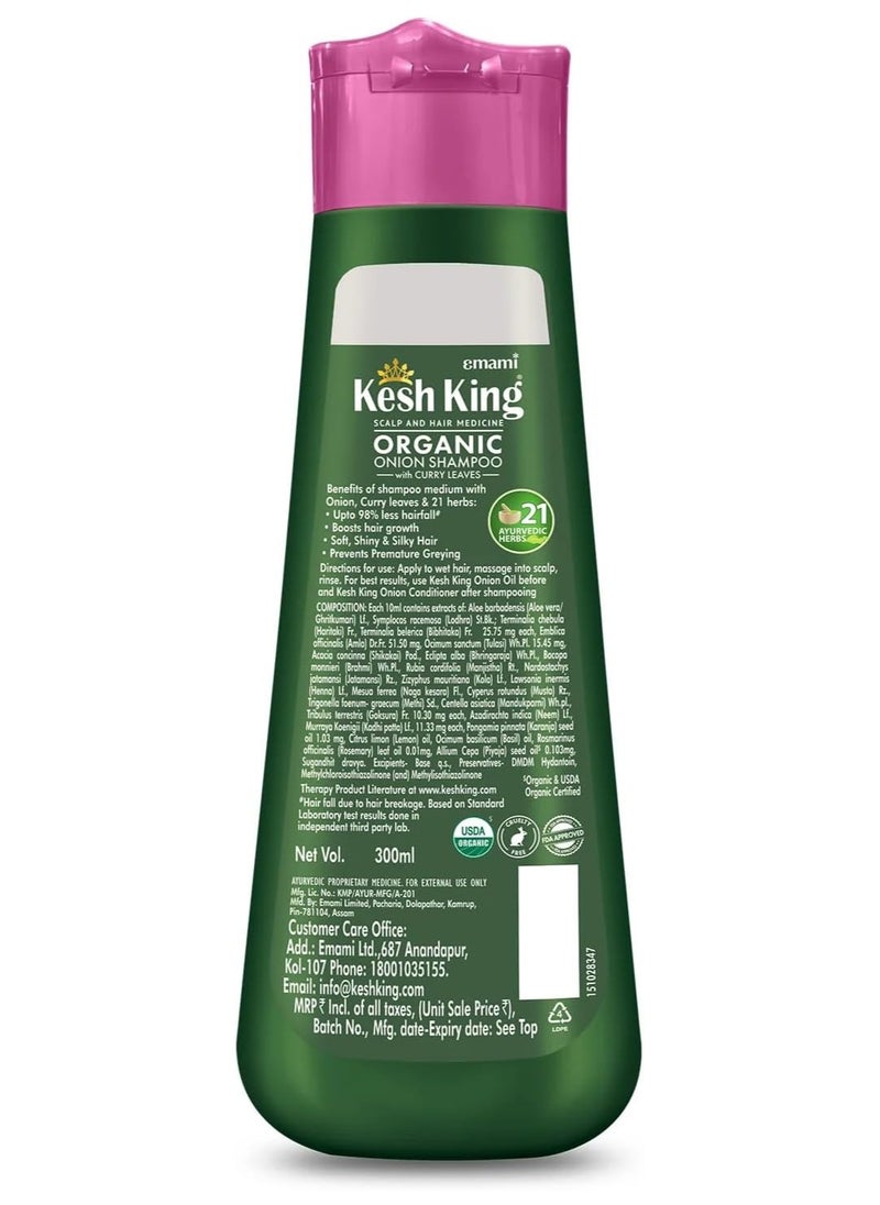 Kesh King Ayurvedic Onion Shampoo with 21 Herbs, Reduces Hairfall & Boost Hair Growth, 300ml