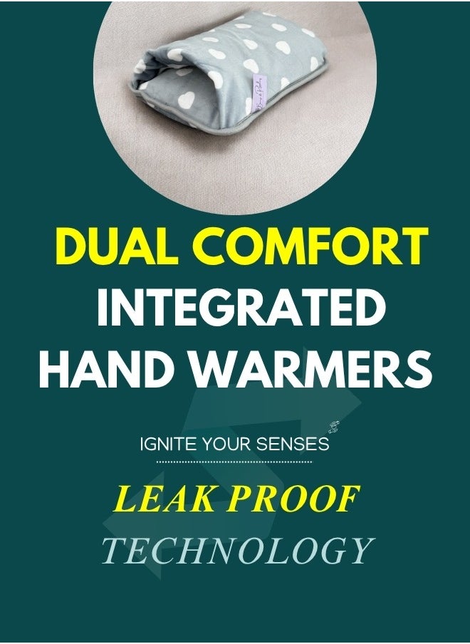 Breeze & Ripplez™ Dual comfort electric rechargeable heating water bag soft fleece cover for pain relief advanced leak proof technology fast heating large size
