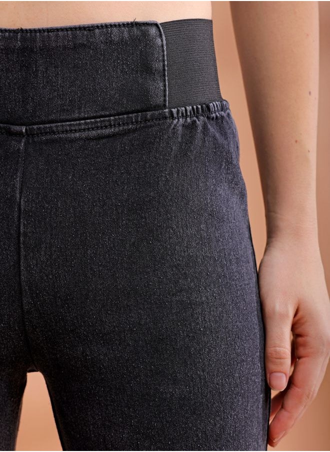 Women Super Skinny Solid High-Rise Denim Jeggings