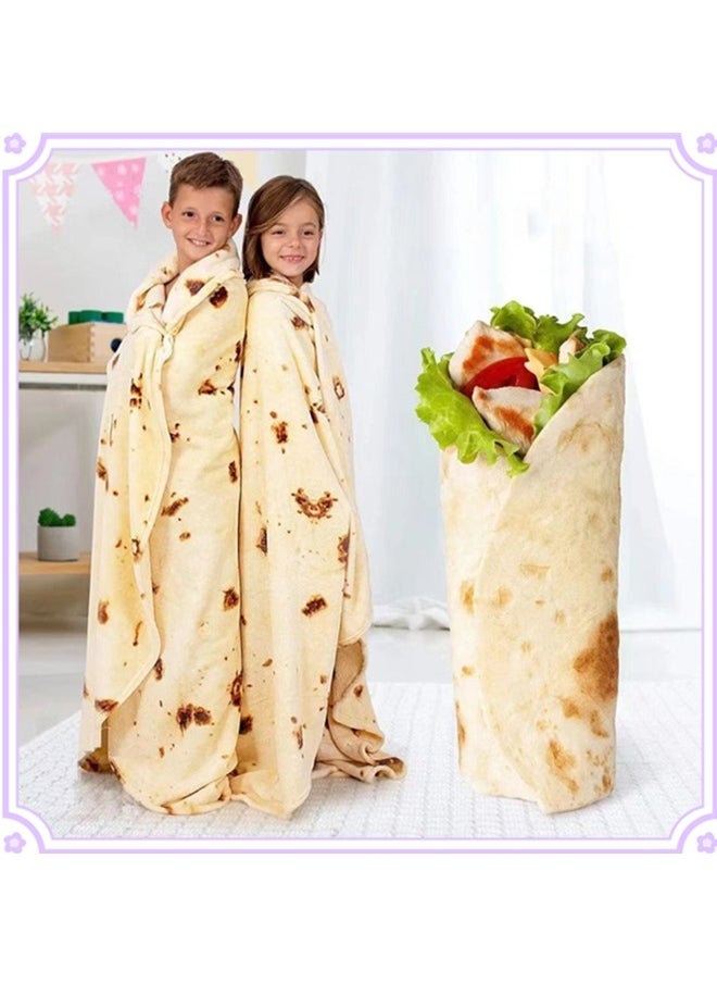 Soft And Comfortable Pancake Blanket,interesting And Novel Food Throw Blanket,adult And Children's Tortilla Blanket,flannel Taco Blanket, Bedroom,living Room And Children's Room (60 Inches)