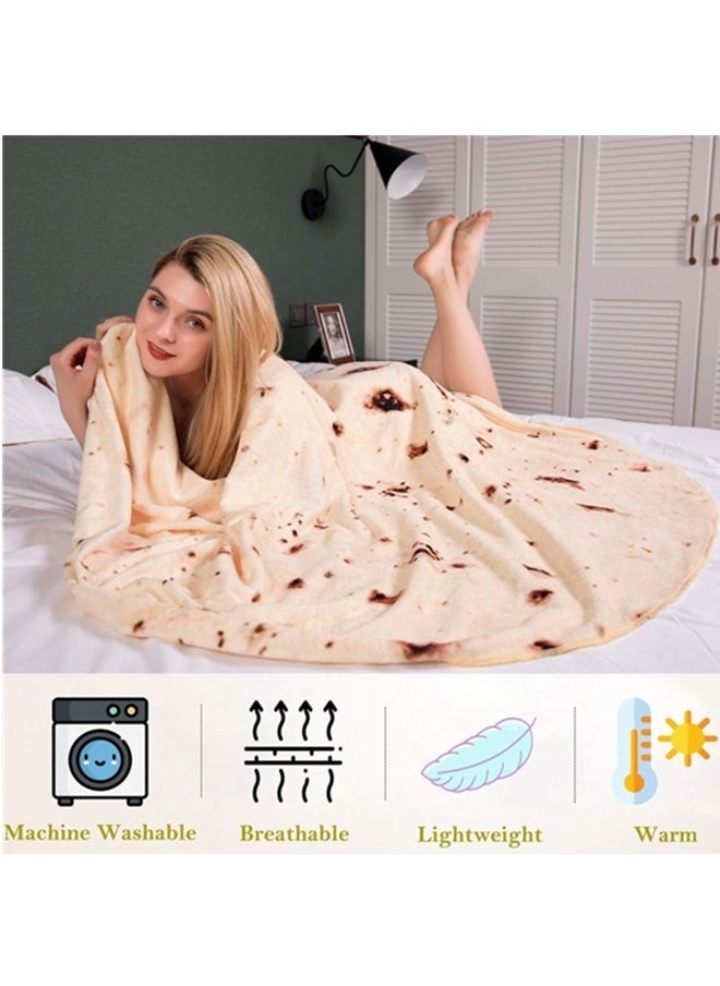 Soft And Comfortable Pancake Blanket,interesting And Novel Food Throw Blanket,adult And Children's Tortilla Blanket,flannel Taco Blanket, Bedroom,living Room And Children's Room (60 Inches)