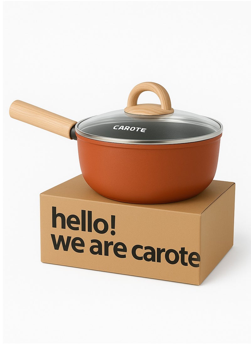 Carote Non-Stick Deep Fry Pan with Glass Lid (28 CM)