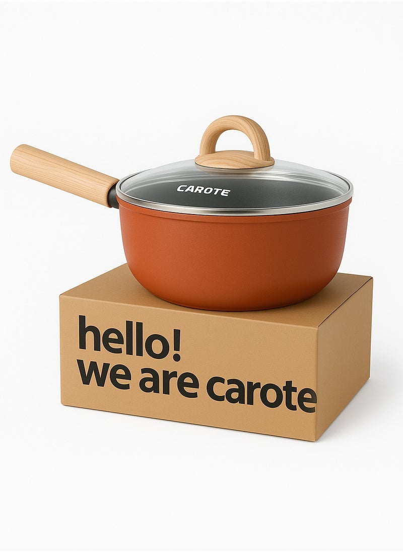 Carote Non-Stick Deep Fry Pan with Glass Lid (24 CM)